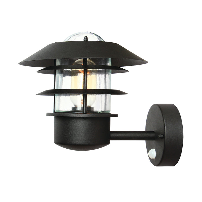 Elstead - HELSINGOR PIR BK Helsingor 1 Light Pir Wall Lantern - Black - Elstead - Sparks Warehouse