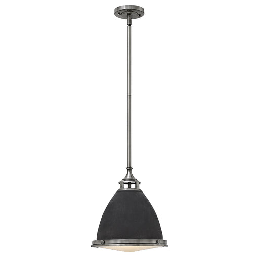 Elstead - HK/AMELIA/P/M DZ Amelia 1 Light Medium Pendant - Aged Zinc - Elstead - Sparks Warehouse