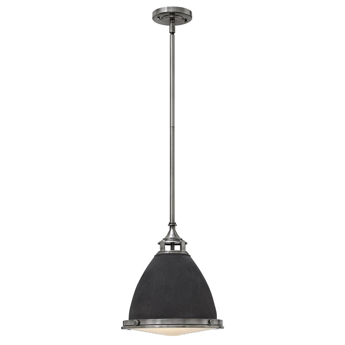 Elstead - HK/AMELIA/P/M DZ Amelia 1 Light Medium Pendant - Aged Zinc - Elstead - Sparks Warehouse