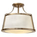 Elstead - HK/CHARLOT/SF BC Charlotte 3 Light Semi-Flush - Brushed Caramel - Elstead - Sparks Warehouse