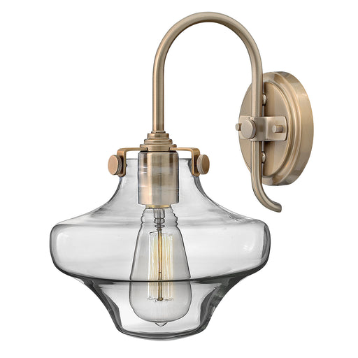 Elstead - HK/CONGRES1/B BC Congress 1 Light Clear Glass Wall Light - Brushed Caramel - Elstead - Sparks Warehouse