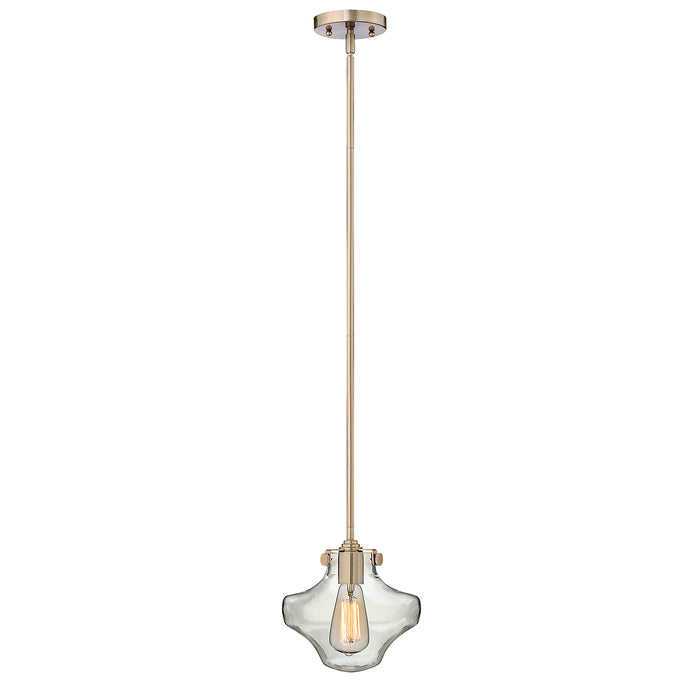 Elstead - HK/CONGRESP/B BC Congress 1 Light Clear Glass Pendant  - Brushed Caramel - Elstead - Sparks Warehouse