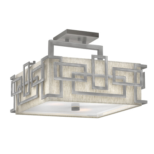Elstead - HK/LANZA/SF AN Lanza 3 Light Semi Flush Mount - Antique Nickel - Elstead - Sparks Warehouse
