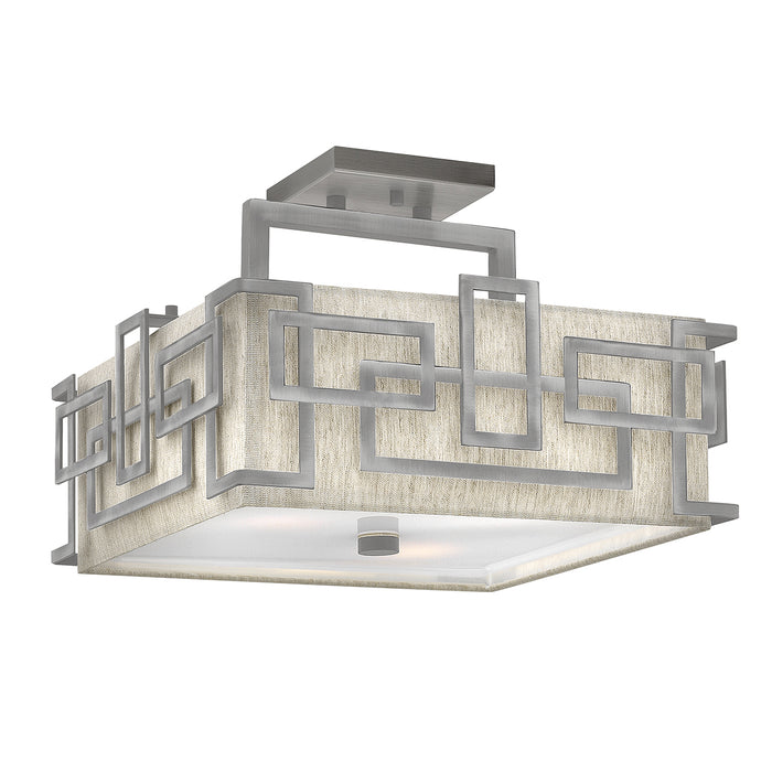 Elstead - HK/LANZA/SF AN Lanza 3 Light Semi Flush Mount - Antique Nickel - Elstead - Sparks Warehouse