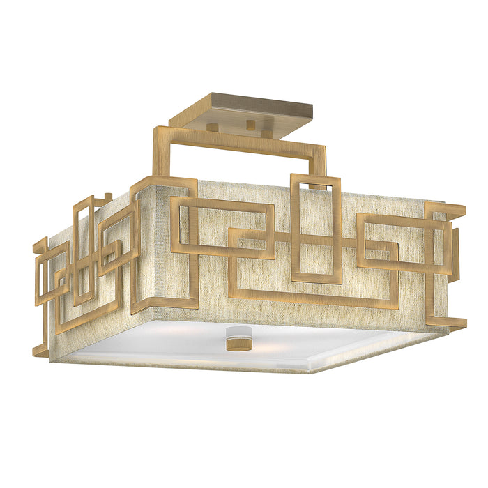 Elstead - HK/LANZA/SF BR Lanza 3 Light Semi Flush Mount - Brushed Bronze - Elstead - Sparks Warehouse