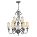 Elstead - HK/PLANT10 PL Plantation 10 Light Chandelier - Polished Antique Nickel - Elstead - Sparks Warehouse
