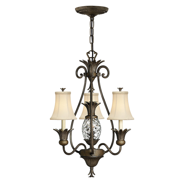Elstead - HK/PLANT3 PZ Plantation 3 Light Chandelier Pearl Bronze - Elstead - Sparks Warehouse