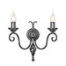 Elstead - HR2A BLACK Harlech 2 Light Wall Light - Black - Elstead - Sparks Warehouse
