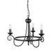 Elstead - HR3A BLACK Harlech 3 Light Chandelier - Black - Elstead - Sparks Warehouse