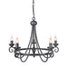 Elstead - HR5 BLACK Harlech 5 Light Chandelier - Black - Elstead - Sparks Warehouse