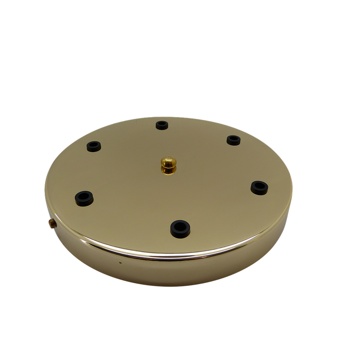 05635 Ceiling Rose Brass 200mm Ø 6-hole - Lampfix - Sparks Warehouse