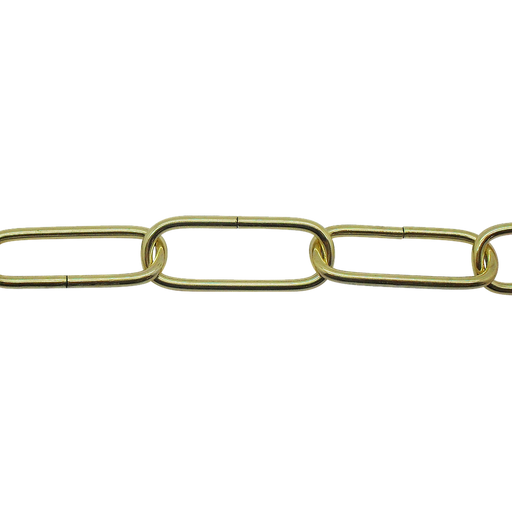 05073 - Ceiling Chain Large Flat Side Brassed 40x16mm, mtr (Safe Load 6kg) - Lampfix - Sparks Warehouse