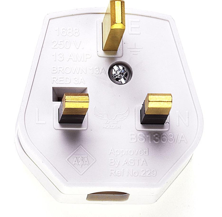 05082 - 13A Plug White Fused 13A Easy cordgrip, quick to wire and nice quality finish. - Lampfix - sparks-warehouse