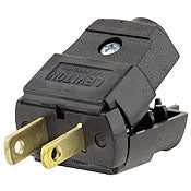 05856 - Plug USA 2 Pin Polarised UL Rated, Screw Terminal, Black - LampFix - Sparks Warehouse