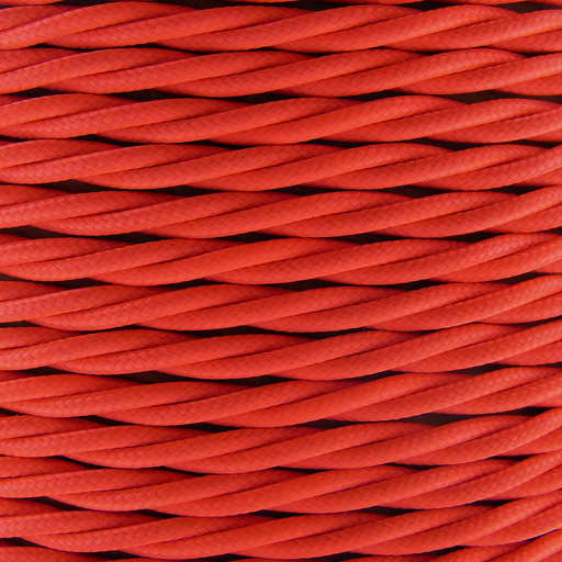 01786 - T-T Braided Flex 3 core 0.5mm Fluorescent Pink Cable - Lampfix - sparks-warehouse