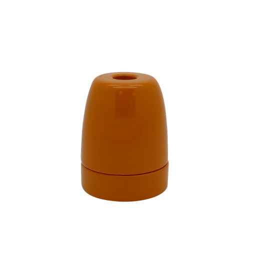 06004 ES Gloss Orange Porcelain Lampholder 10mm - ES / Edison Screw / E27, Porcelain, 10mm Thread Entry - Lampfix - Sparks Warehouse