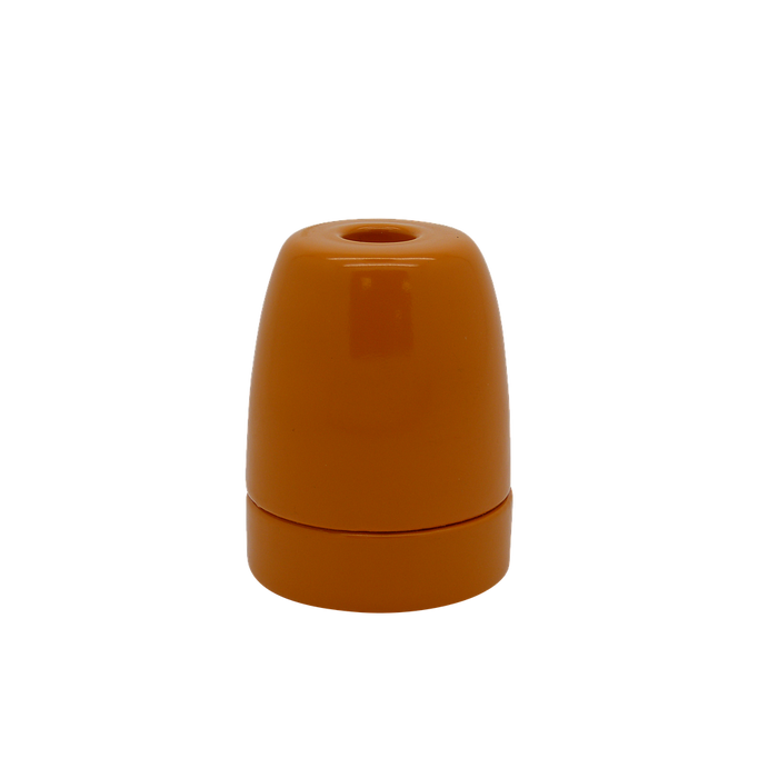 06004 ES Gloss Orange Porcelain Lampholder 10mm - ES / Edison Screw / E27, Porcelain, 10mm Thread Entry - Lampfix - Sparks Warehouse