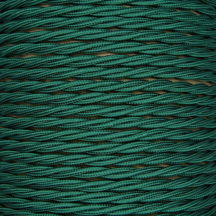 01054 Triple Twisted Braided Flex 3 core 0.75mm Forest Green, mtr - Lampfix - Sparks Warehouse