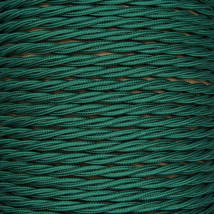01054 Triple Twisted Braided Flex 3 core 0.75mm Forest Green, mtr - Lampfix - Sparks Warehouse