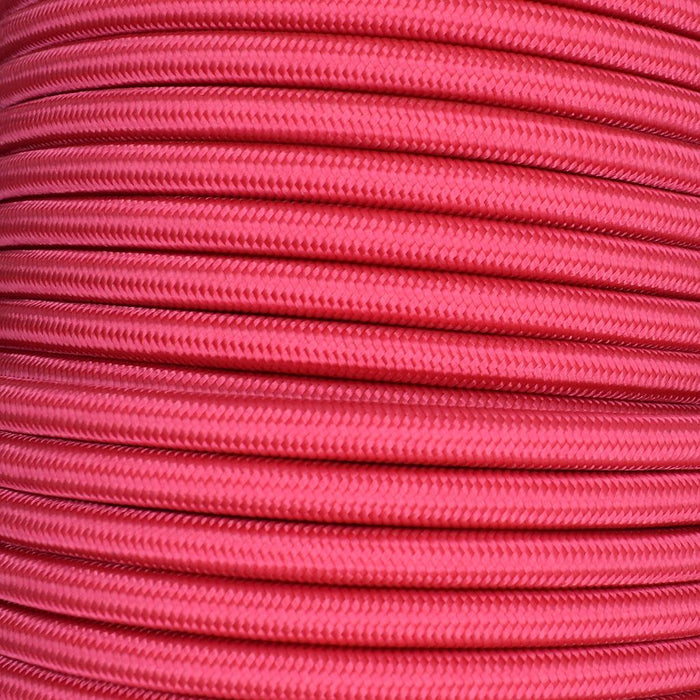 01033 Round Braided Flex 3 core 0.75mm Cerise, mtr - Lampfix - Sparks Warehouse