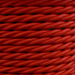 01781 - T-T Braided Flex 3 core 0.75mm Poppy Red - Sold by the metre - Lampfix - sparks-warehouse
