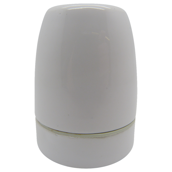 05723 ES Gloss White Porcelain Lampholder 10mm - ES / Edison Screw / E27, Porcelain, 10mm Thread Entry - Lampfix - Sparks Warehouse