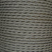 01790 T-T Braided Flex 3 core 0.5mm Elephant Grey, mtr - Lampfix - Sparks Warehouse