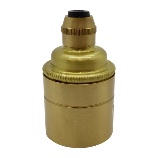 06581 Lampholder ES Brushed Brass Smooth Skirt with Cordgrip Lampfix - Sparks Warehouse
