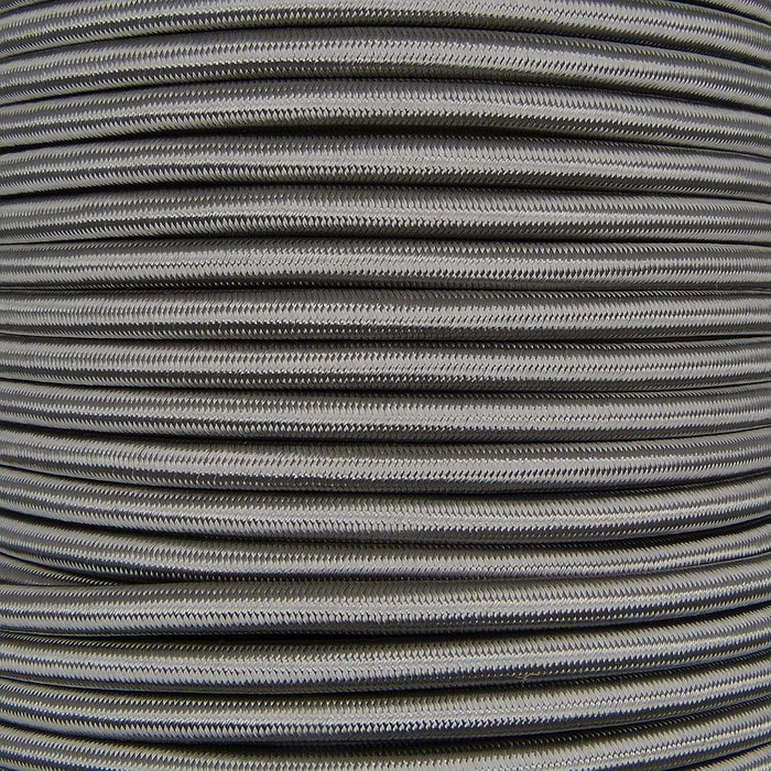 01003 Round Braided Flex 3 core 0.75mm Elephant Grey, mtr - Lampfix - Sparks Warehouse