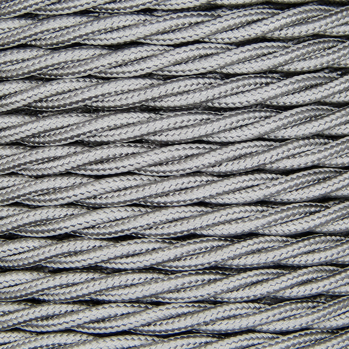 01012 Ecofix Triple Twisted Braided Flex 3 core 0.5mm Silver, mtr - Lampfix - Sparks Warehouse