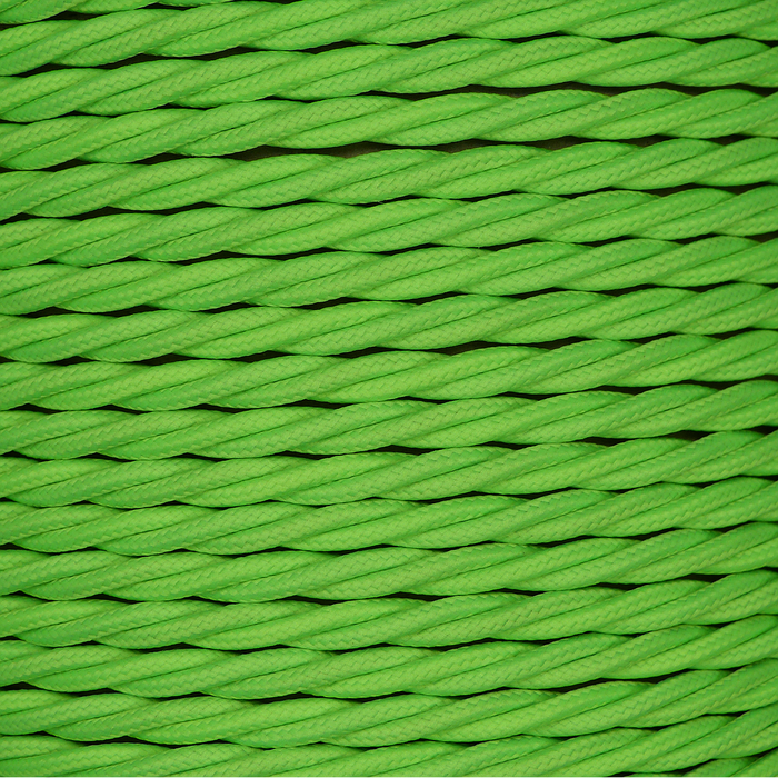 01055 T-T Braided Flex 3 core 0.75mm Lime Green, mtr - Lampfix - Sparks Warehouse