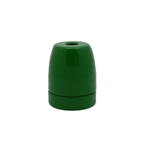 06003 ES Gloss Green Porcelain Lampholder 10mm - ES / Edison Screw / E27, Porcelain - Lampfix - Sparks Warehouse