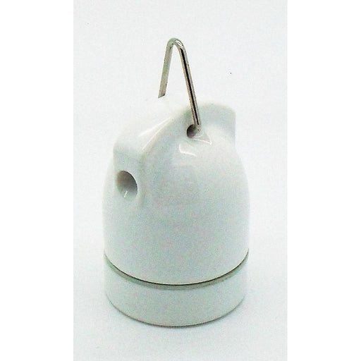 05741 - ES Gloss White Porcelain Festoon Pendant Lampholder - Lampfix - Sparks Warehouse