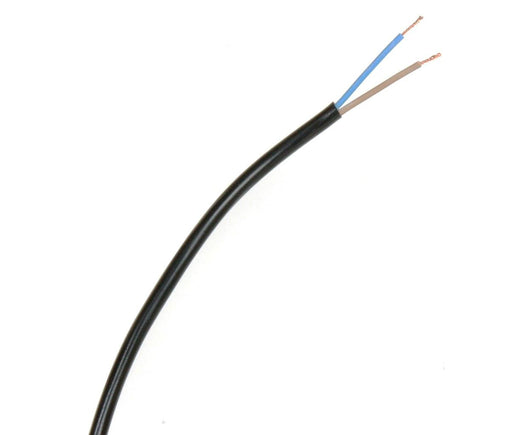 01675 - 2182Y Round Twin 0.5mm Black - Lampfix - Sparks Warehouse