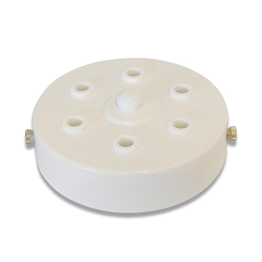 05673 Metalbrite Ceiling Rose White 100mm Ø 6-hole - Lampfix - Sparks Warehouse