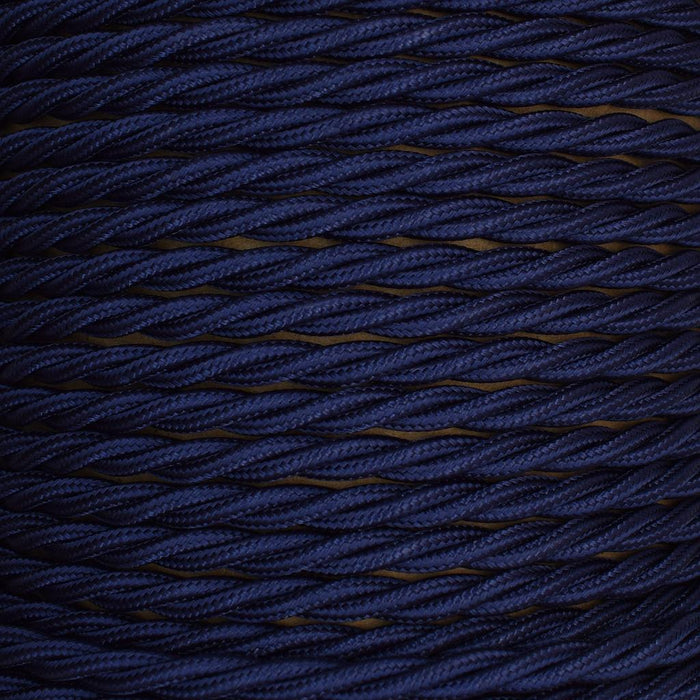 01035 T-T Braided Flex 3 core 0.75mm Navy, mtr - Lampfix - Sparks Warehouse