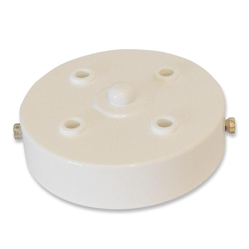 05655 Metalbrite Ceiling Rose White 100mm Ø 4-hole - Lampfix - Sparks Warehouse