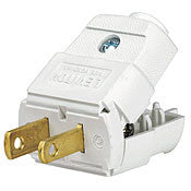 05857 - Plug USA 2 Pin Polarised UL Rated, Screw Terminal, White - LampFix - Sparks Warehouse