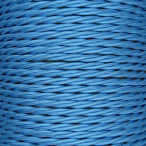 01056 T-T Braided Flex 3 core 0.75mm Light Blue, mtr - Lampfix - Sparks Warehouse