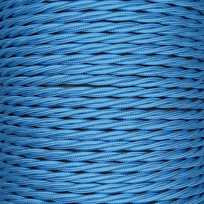 01056 T-T Braided Flex 3 core 0.75mm Light Blue, mtr - Lampfix - Sparks Warehouse