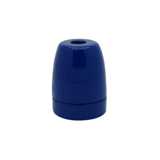 05971 ES Gloss Blue Porcelain Lampholder 10mm - ES / Edison Screw / E27, Porcelain, 10mm Thread Entry - Lampfix - Sparks Warehouse