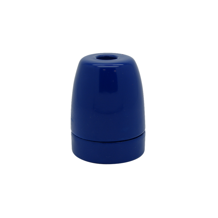 05971 ES Gloss Blue Porcelain Lampholder 10mm - ES / Edison Screw / E27, Porcelain, 10mm Thread Entry - Lampfix - Sparks Warehouse