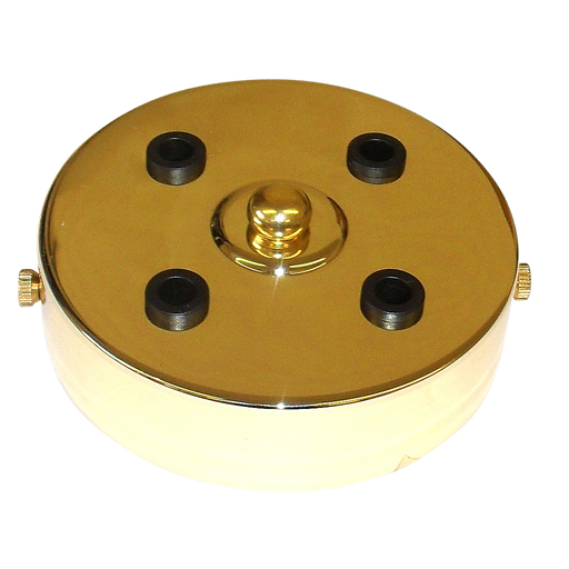 05661 Metalbrite Ceiling Rose Brass 100mm Ø 4-hole - Lampfix - Sparks Warehouse