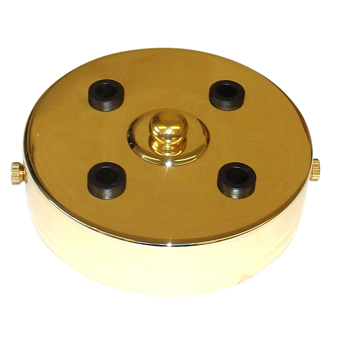 05661 Metalbrite Ceiling Rose Brass 100mm Ø 4-hole - Lampfix - Sparks Warehouse