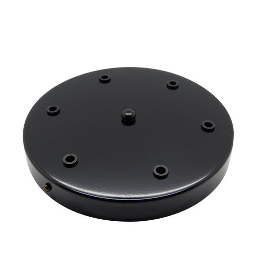 05714 Ceiling Rose Black 200mm Ø 6-hole - Lampfix - Sparks Warehouse