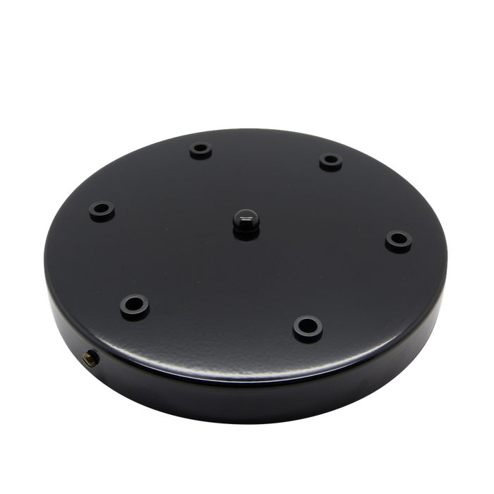 05714 Ceiling Rose Black 200mm Ø 6-hole - Lampfix - Sparks Warehouse