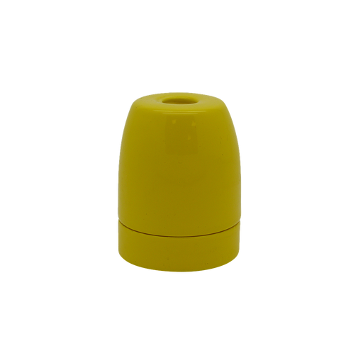06006 ES Gloss Yellow Porcelain Lampholder 10mm - ES / Edison Screw / E27, Porcelain, 10mm Thread Entry - Lampfix - Sparks Warehouse