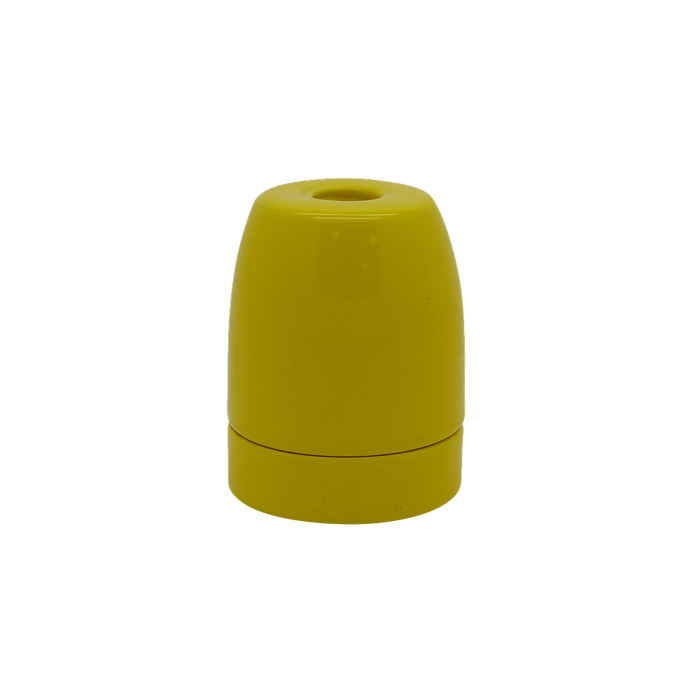 06006 ES Gloss Yellow Porcelain Lampholder 10mm - ES / Edison Screw / E27, Porcelain, 10mm Thread Entry - Lampfix - Sparks Warehouse