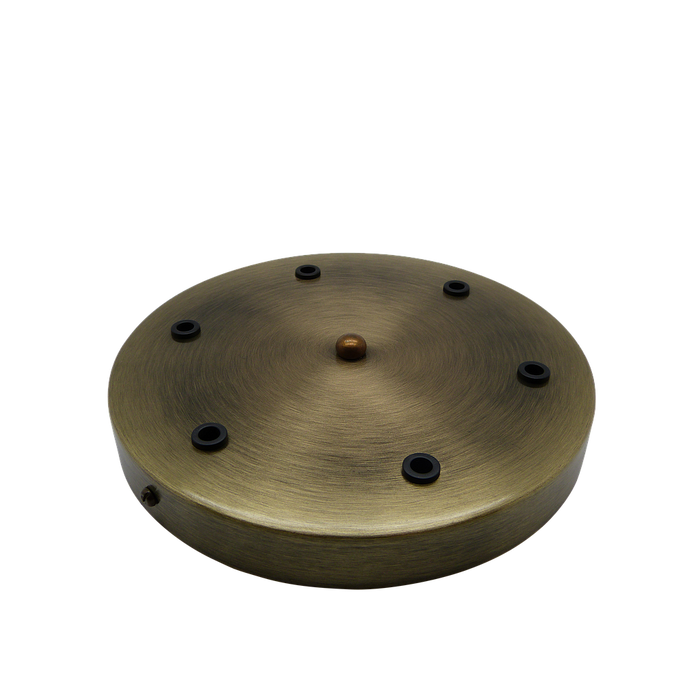 05637 Ceiling Rose Antique Brass (Brushed) 200mm Ø 6-hole - Lampfix - Sparks Warehouse