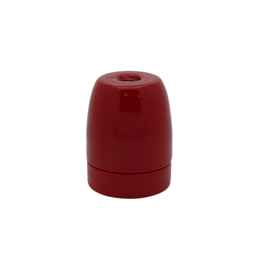 06005 ES Gloss Red Porcelain Lampholder 10mm - ES / Edison Screw / E27, Porcelain, 10mm Thread Entry - Lampfix - Sparks Warehouse